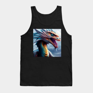 Ancient Cyan Rainbow Scaled Dragon Tank Top